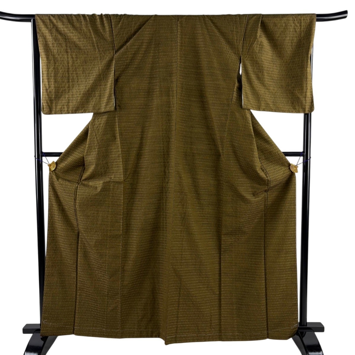 紬 身丈160cm 裄丈63cm 正絹 秀品 【中古】 紬 身丈160cm 裄丈64cm M 袷 縞 灰色 正絹 秀品｜中古・古着
