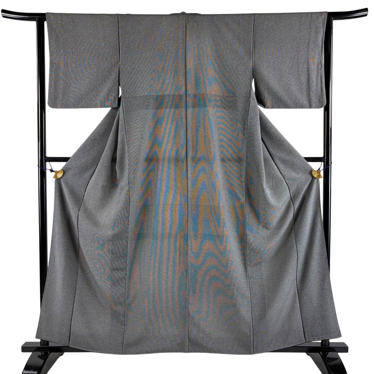 美品】 江戸小紋 身丈159cm 裄丈63.5cm S 袷 万筋 黒灰 正絹 逸品