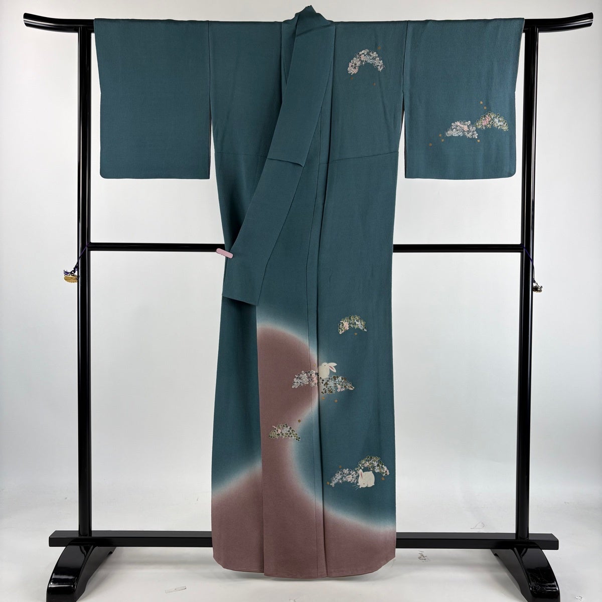 付下げ 身丈159cm 裄丈64.5cm M 袷 ホリヒロシ 落款あり うさぎ 萩