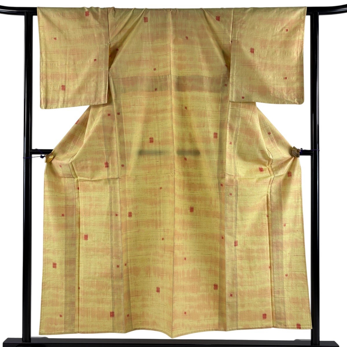 美品】 紬 身丈157cm 裄丈63.5cm S 薄物 夏紬 バチ衿 縦縞 紺色 正絹 