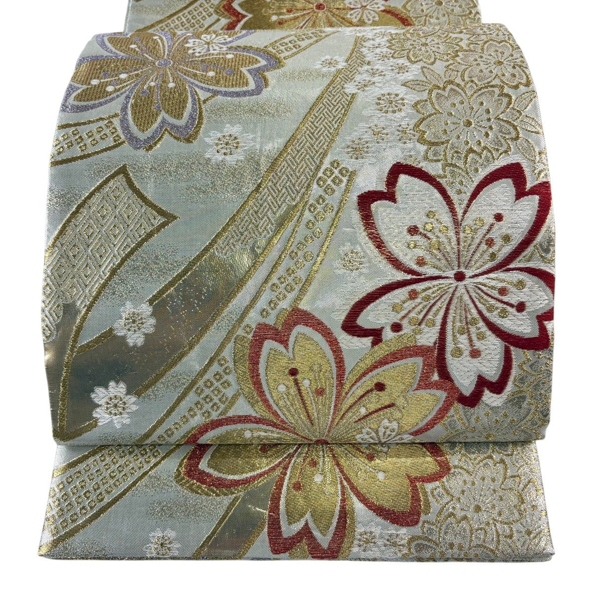 袋帯 秀品 桜 熨斗 金糸 箔 金色 六通 正絹｜中古・古着・リサイクル