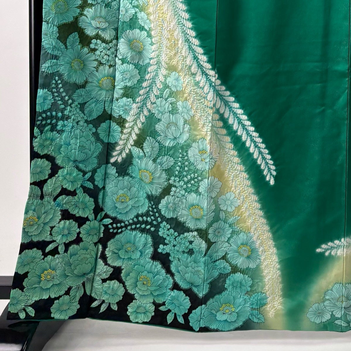 美品】 振袖 身丈166cm 裄丈66cm M 袷 袋帯フルセット 草花 銀通し