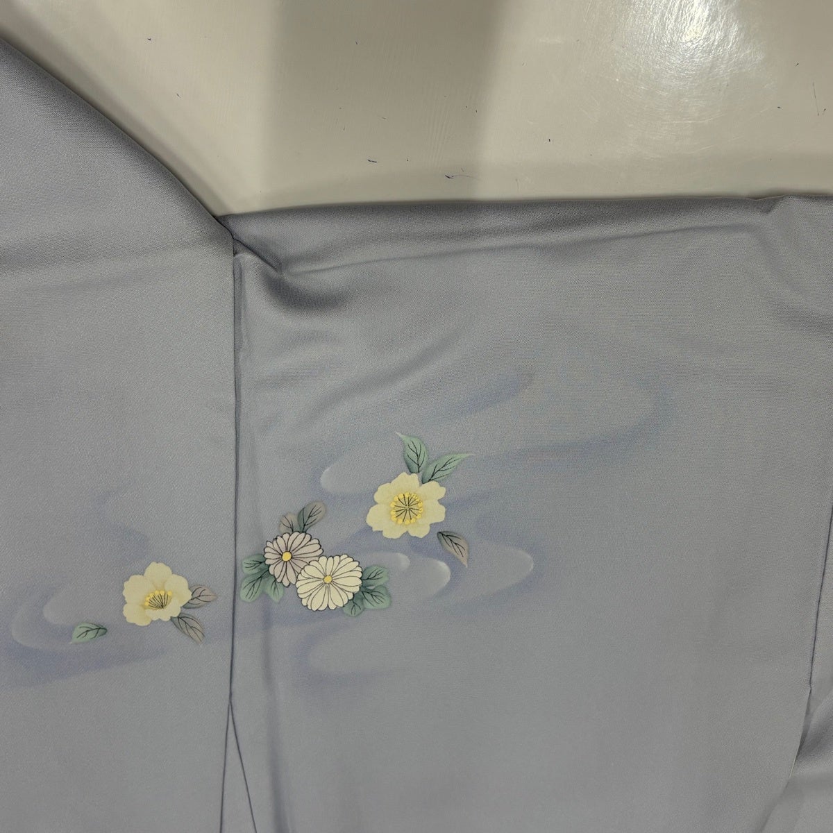 訪問着 身丈162.5cm 裄丈67.5cm L 袷 落款あり 草花 霞 金彩 ぼかし