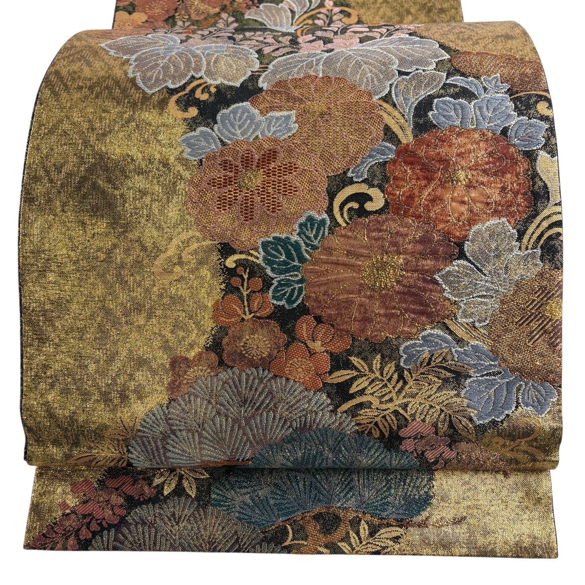 美品】 袋帯 名品 花菱 唐織 ベージュ 六通 正絹｜中古・古着 