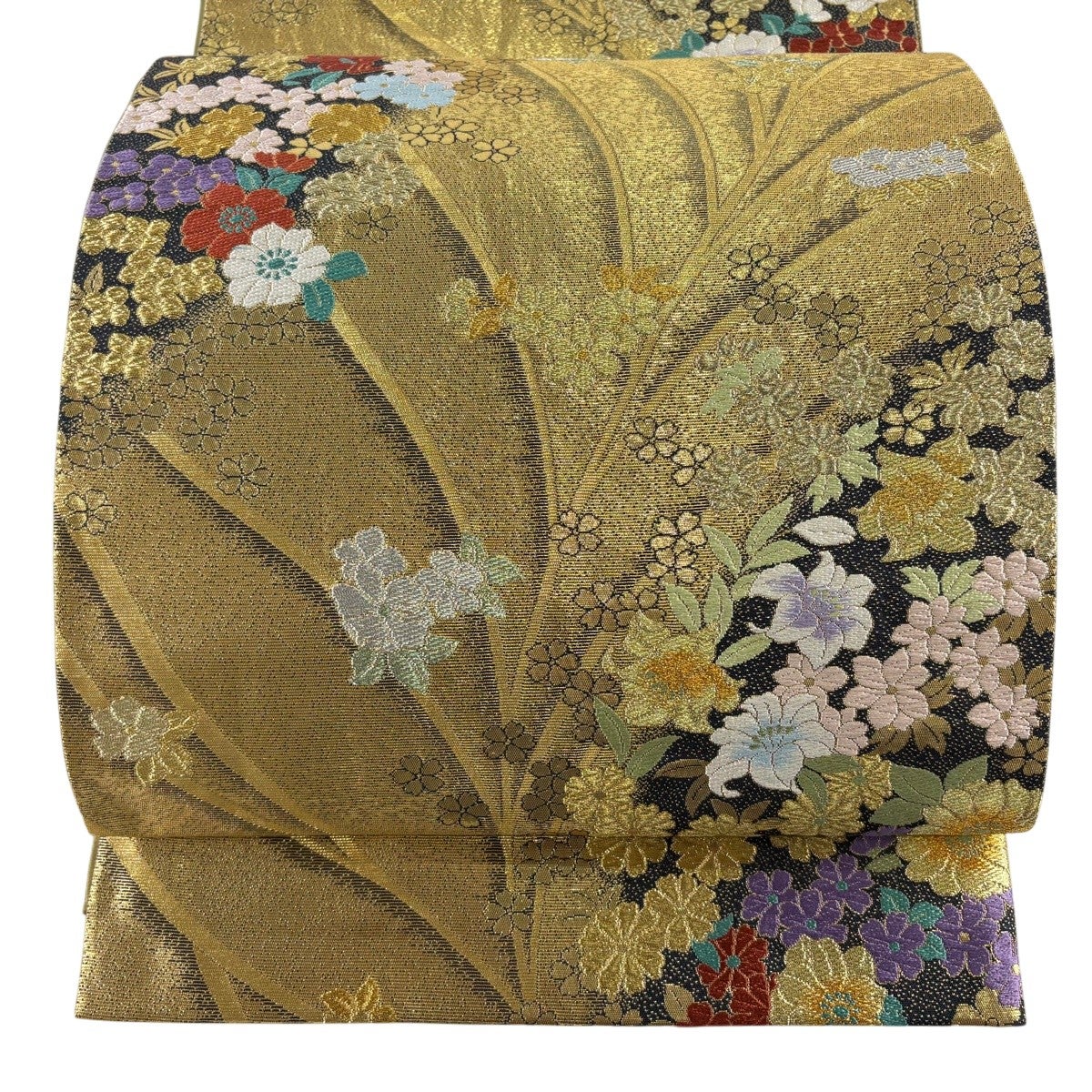 最終価格】 70%OFF 【美品】 袋帯 名品 華文 花丸文 金銀糸 箔 薄