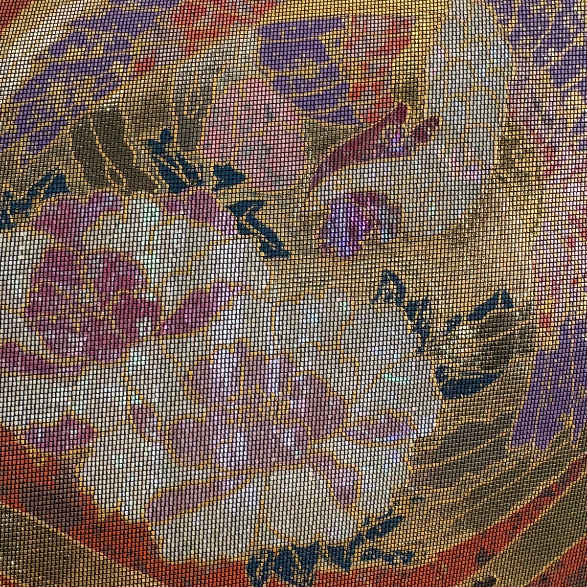 袋帯 秀品 草花 鳥 箔 金色 お太鼓柄 正絹｜中古・古着・リサイクル