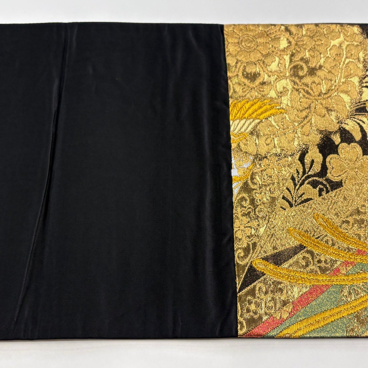 美品】 袋帯 秀品 華文 花鳥 金銀糸 箔 黒 六通 正絹｜中古・古着