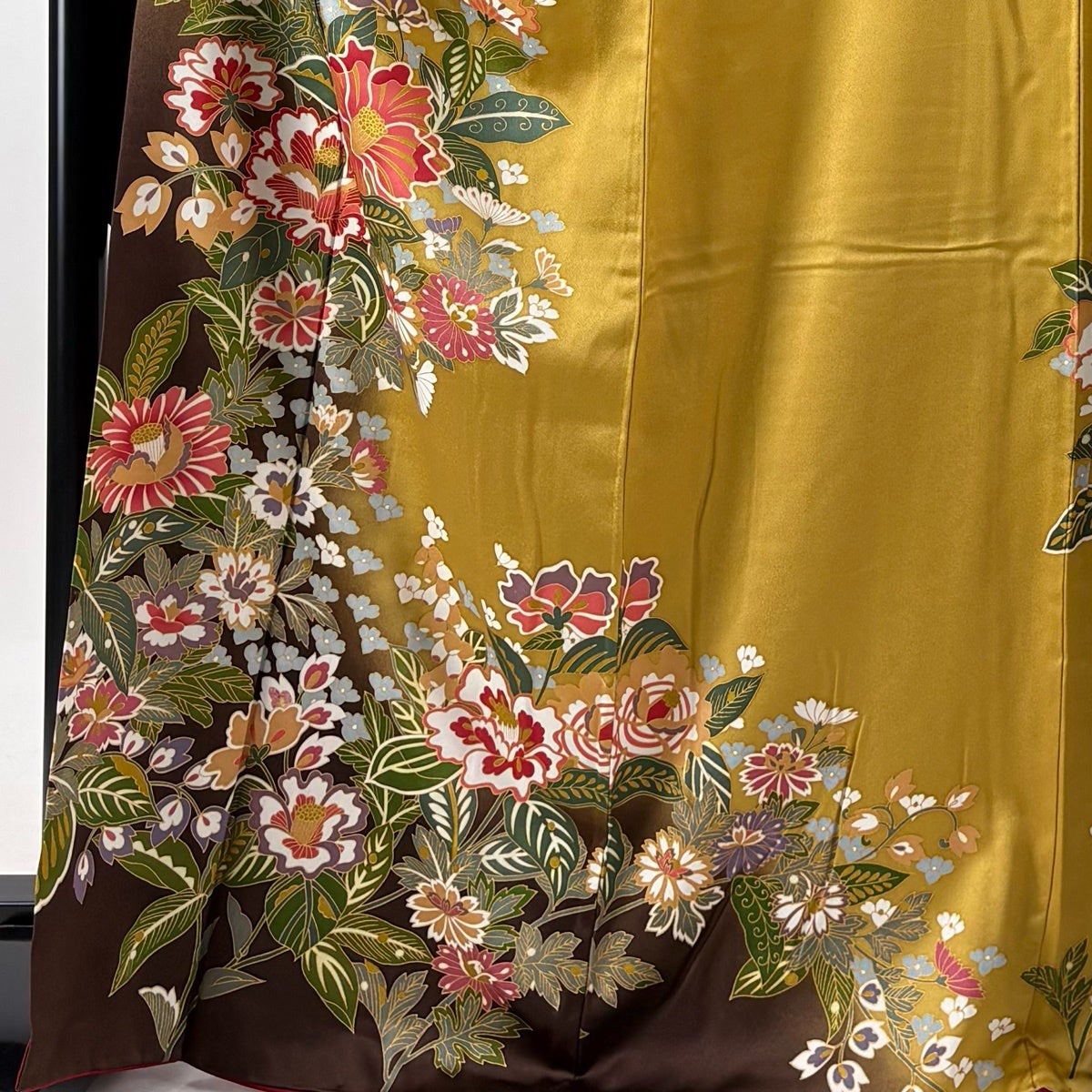 振袖 身丈170cm 裄丈66.5cm M 袷 袋帯フルセット 草花 金彩 染め分け