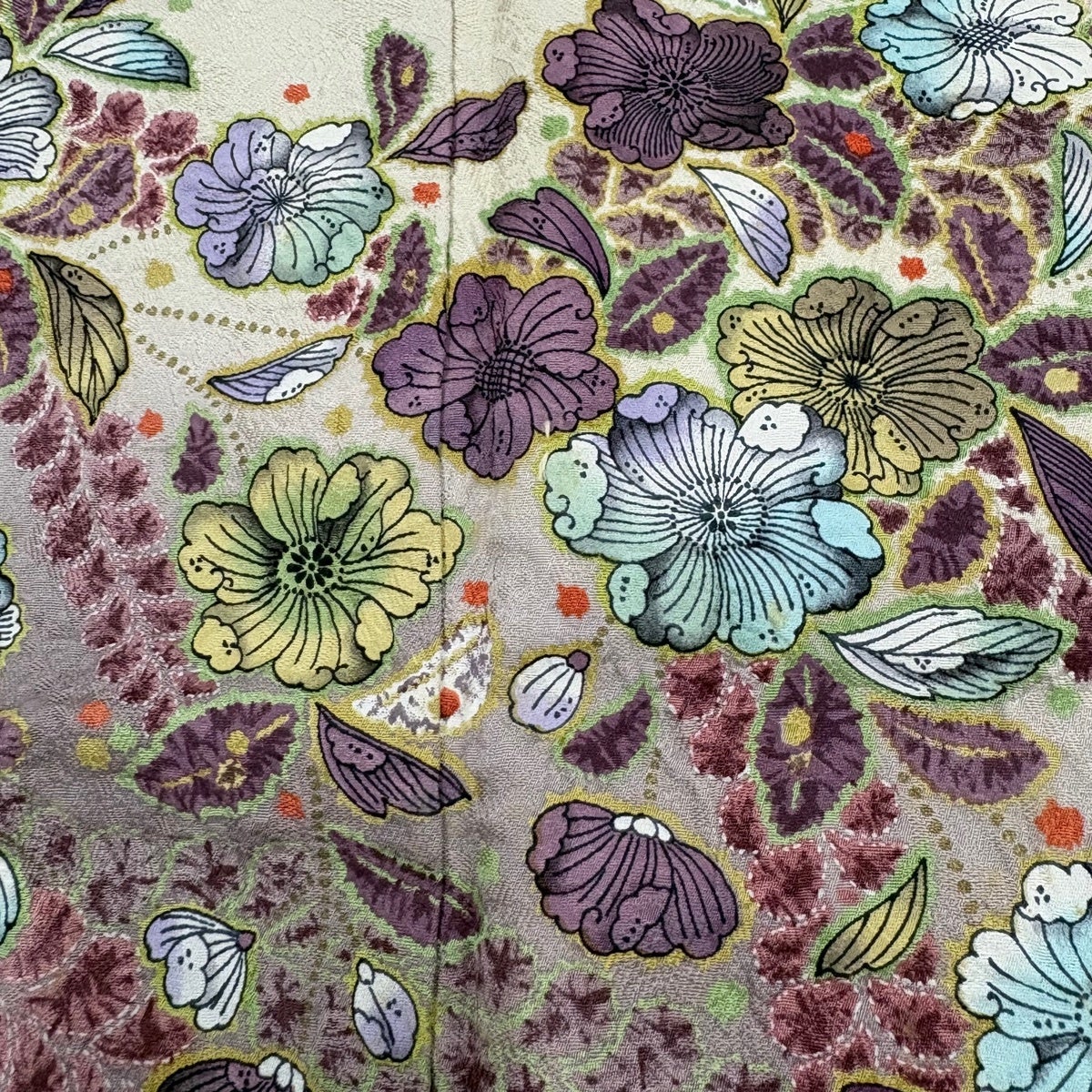 50%OFF 【美品】 訪問着 身丈164cm 裄丈68cm L 袷 落款あり 辻が花柄