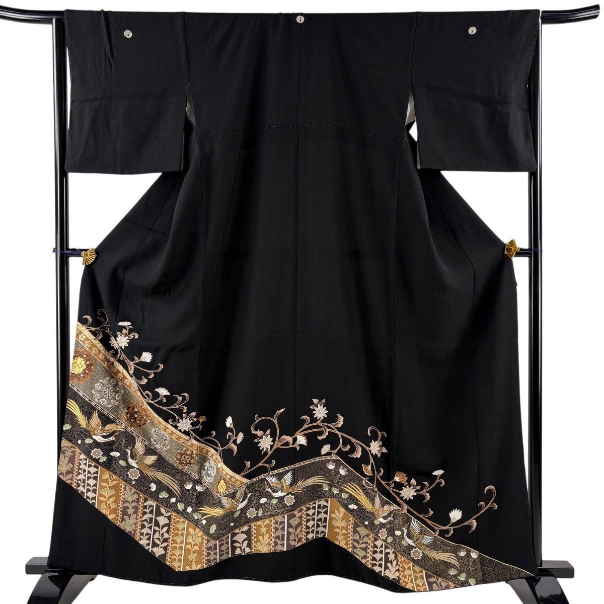 新出品・両面掛　組立式大衣桁PVC製・黒色唐草金彩・希少品 000003029425-01.jpg?size=l&w=