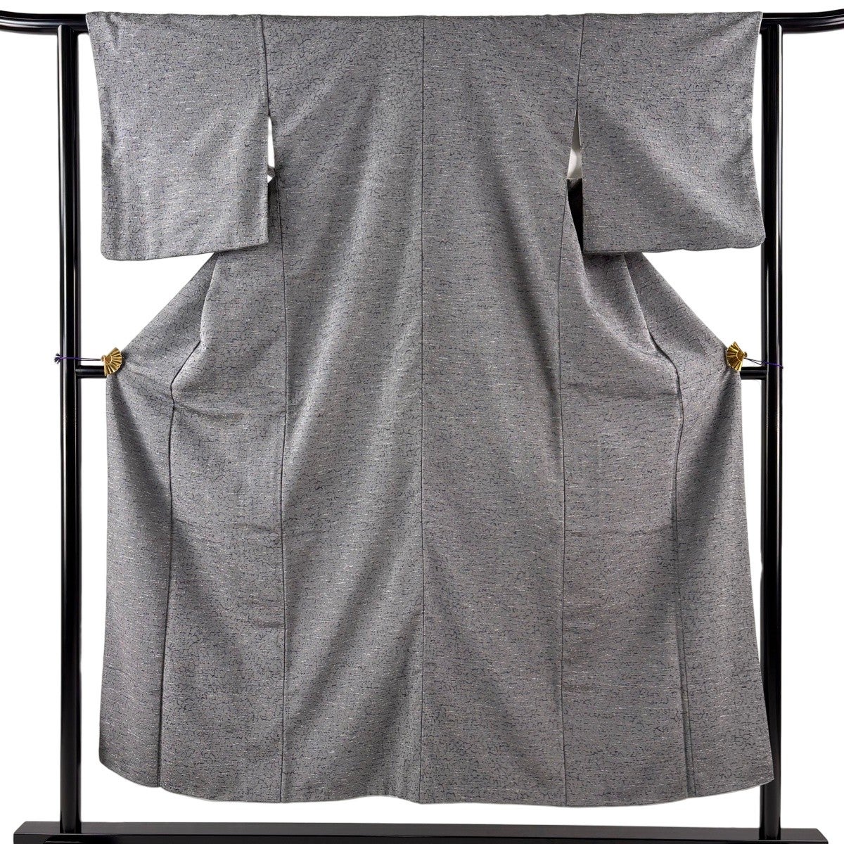 小紋 身丈151cm 裄丈62cm S 袷 幾何学 灰色 正絹 秀品｜中古・古着