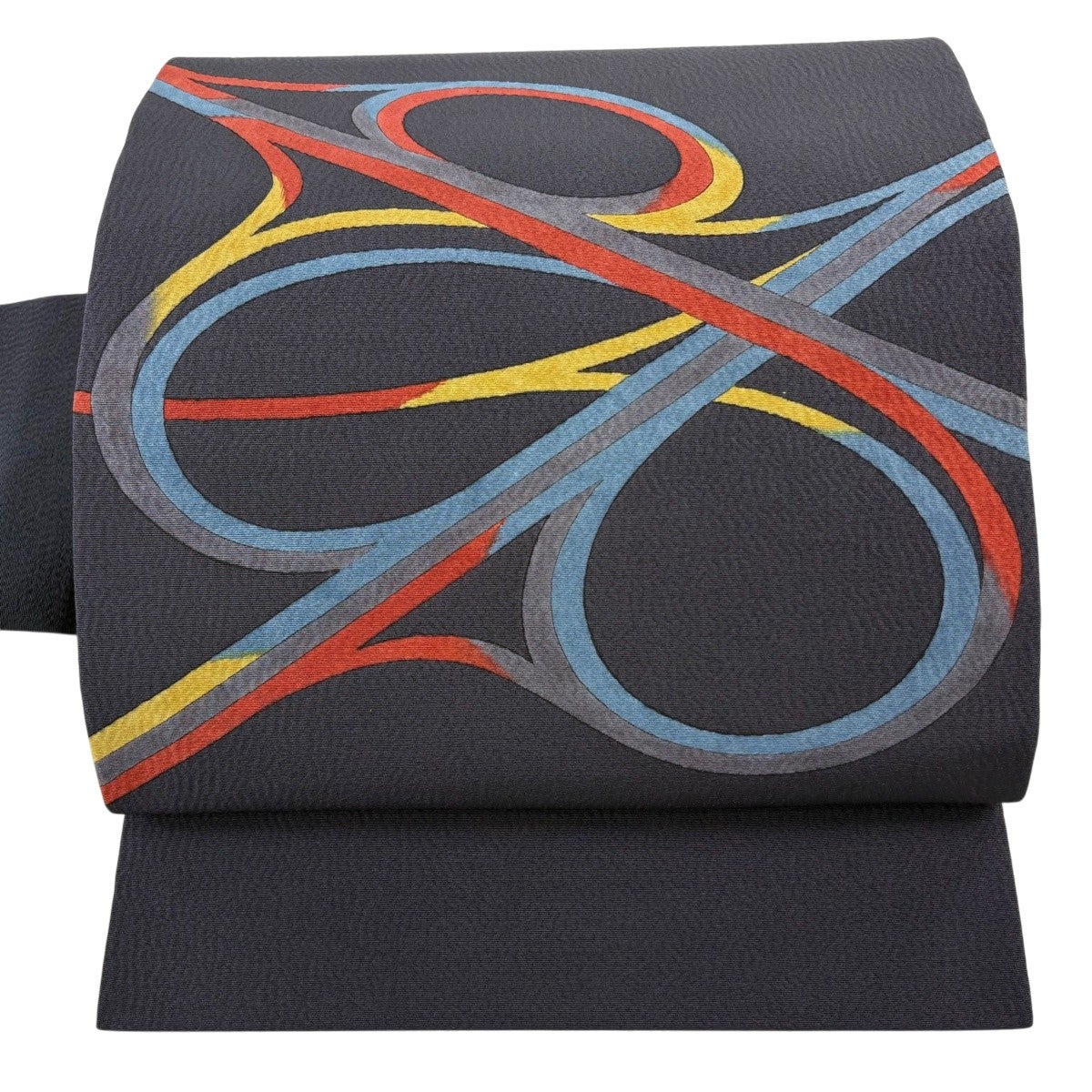 美品】 名古屋帯 秀品 幾何学模様 箔 墨色 正絹｜中古・古着