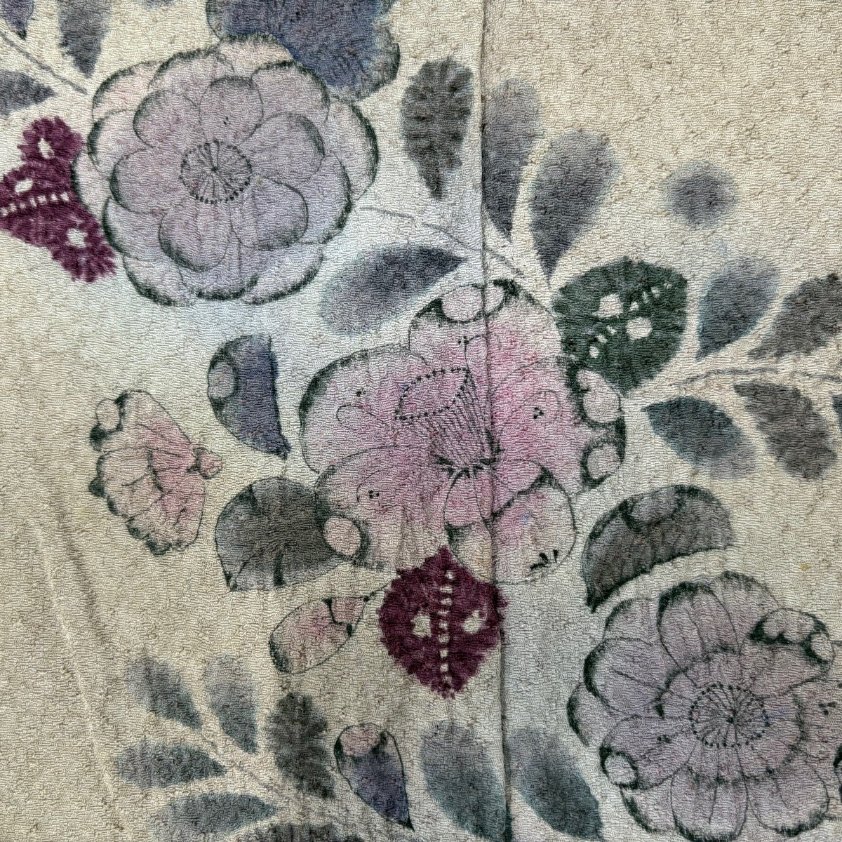 付下げ 身丈163cm 裄丈63cm S 袷 辻が花柄 ぼかし 薄小豆 正絹 秀品