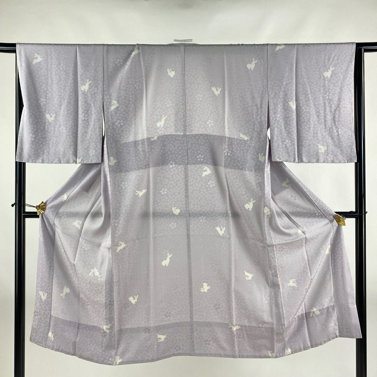 長襦袢 身丈123cm 裄丈64cm M うさぎ 地紋 薄紫 正絹 美品 秀品|中古