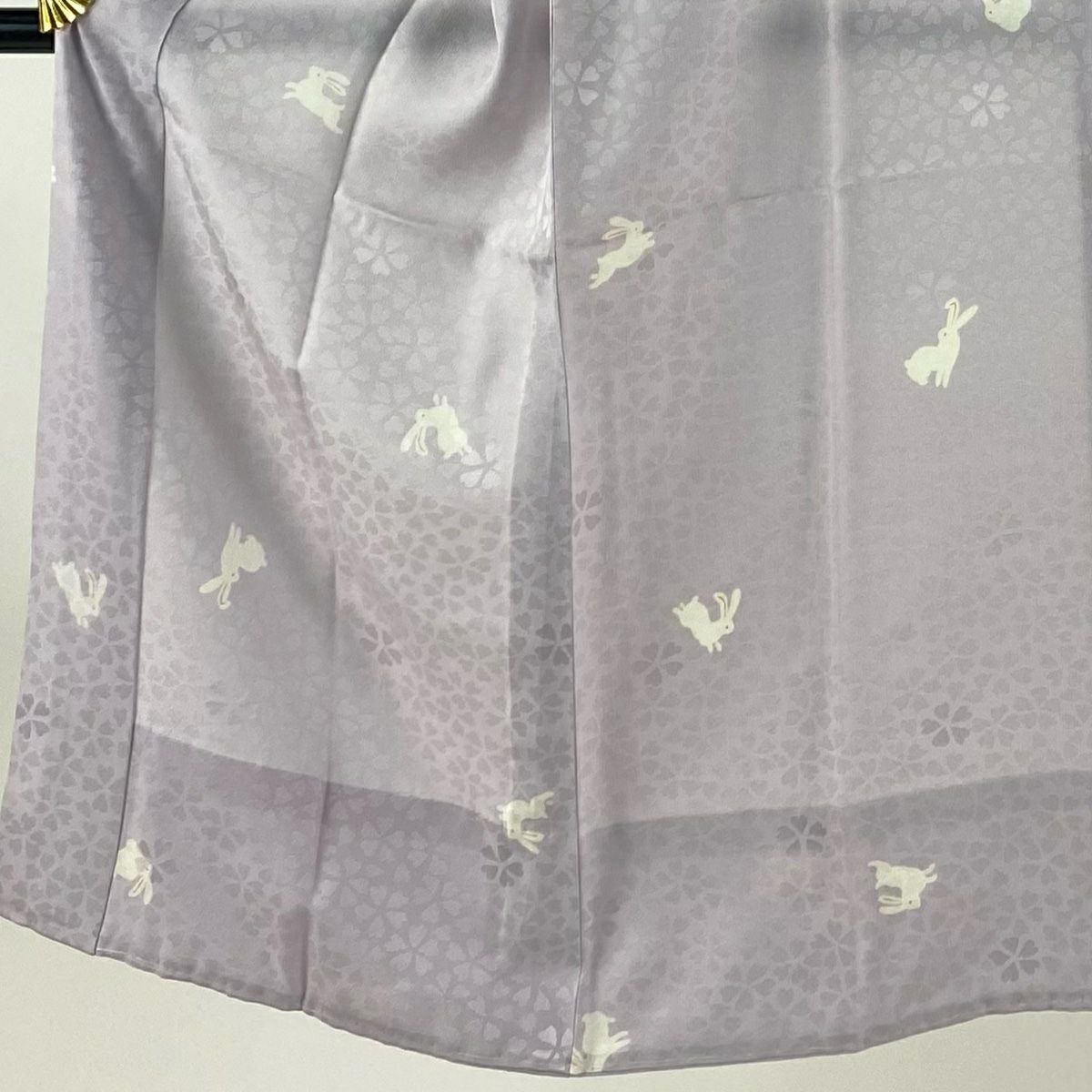 長襦袢 身丈123cm 裄丈64cm M うさぎ 地紋 薄紫 正絹 美品 秀品|中古