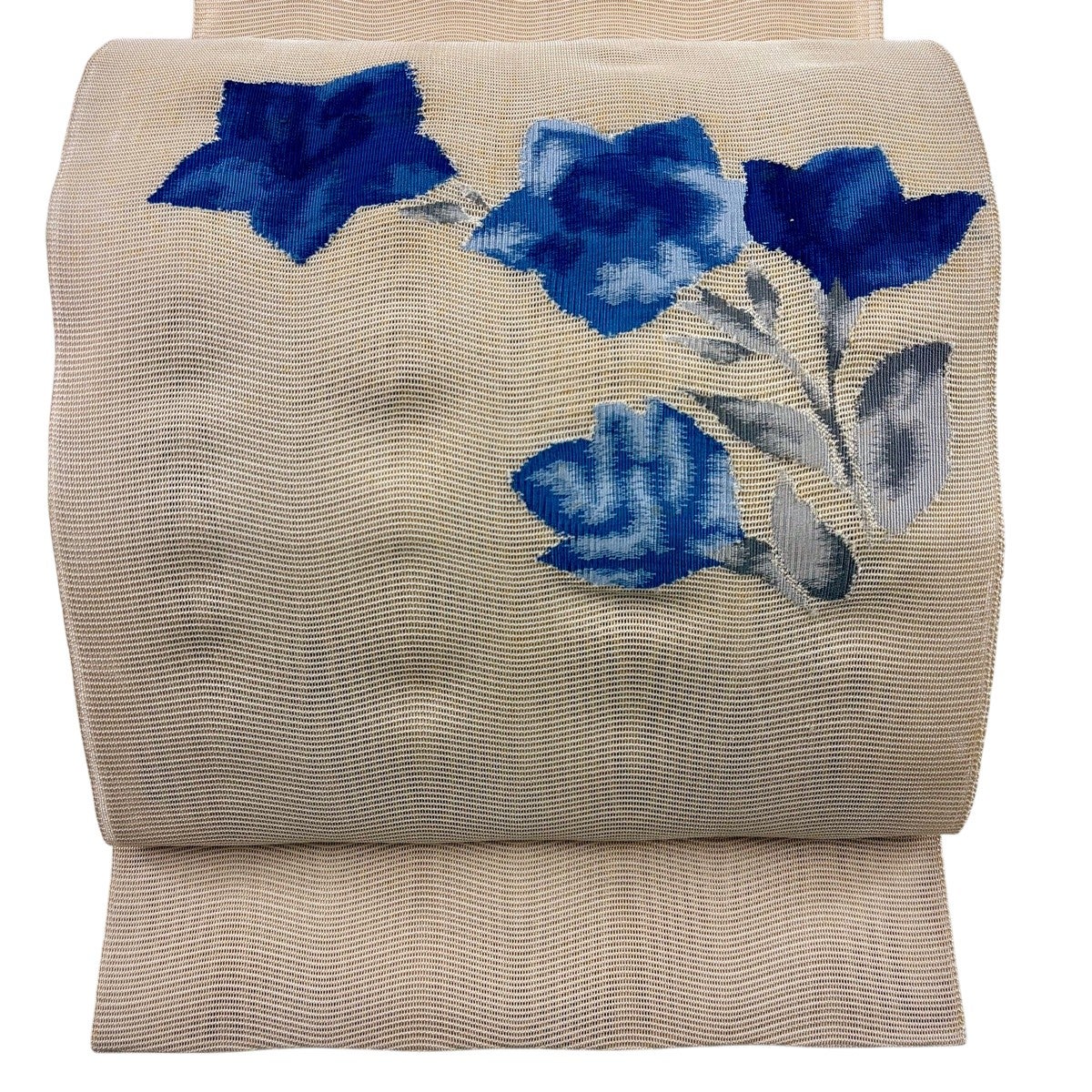名古屋帯 秀品 夏帯 八寸名古屋帯 トンネル仕立て 花 花びら ベージュ
