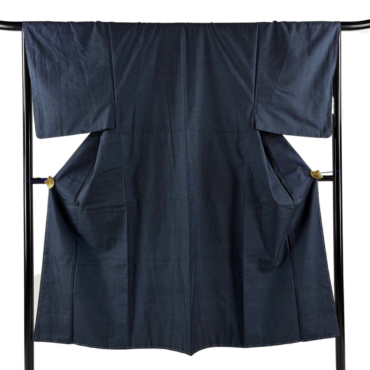 美品】 男着物 身丈150cm 裄丈71cm L 袷 大島紬地 アンサンブル 証紙