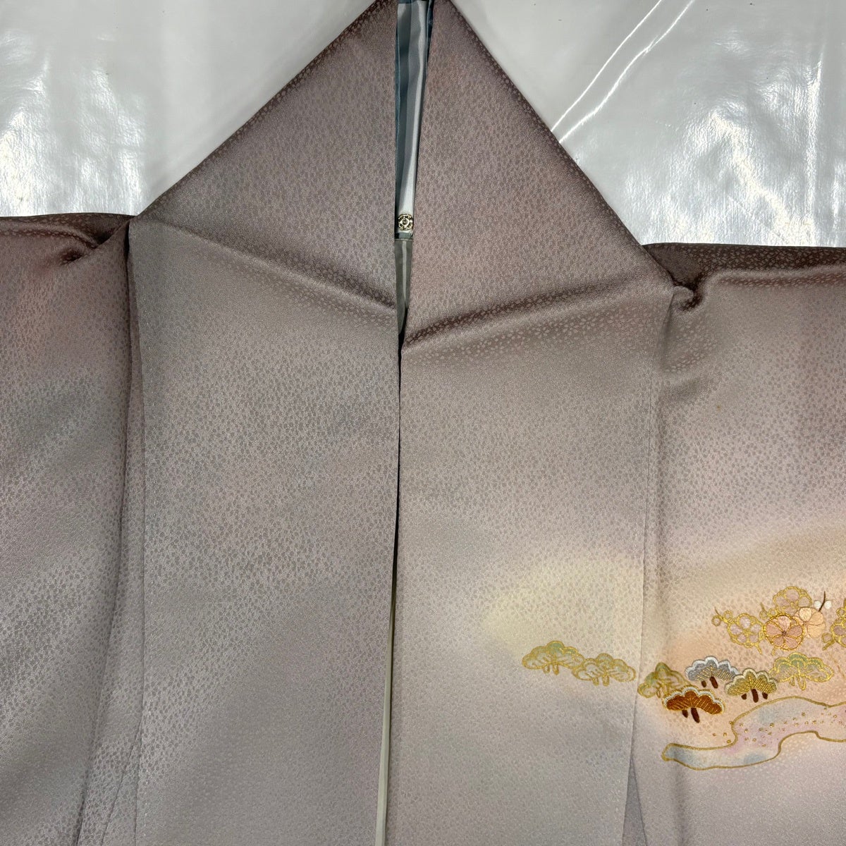 最終価格】 77%OFF 訪問着 身丈157cm 裄丈65cm M 袷 松竹梅 霞 刺繍