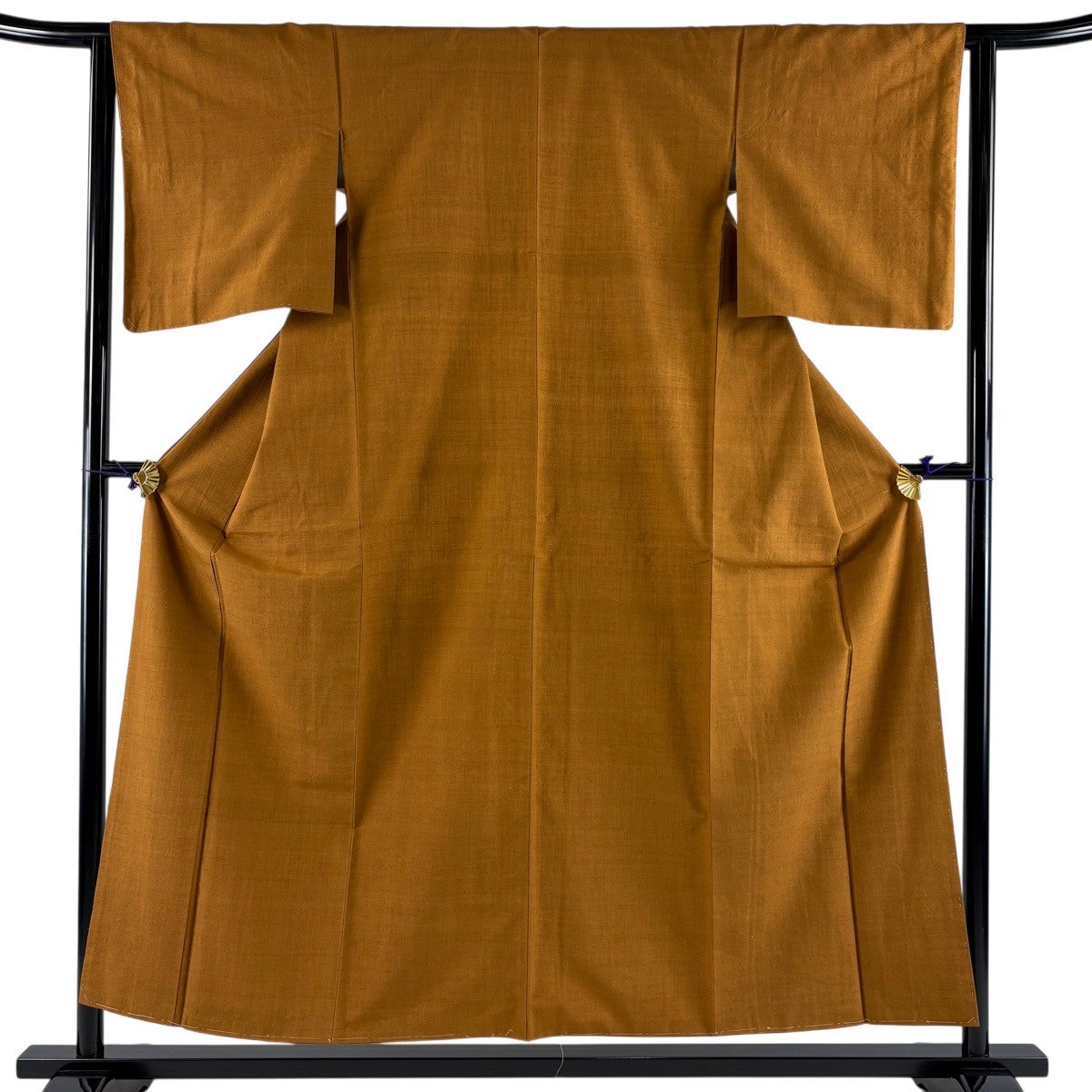 美品】 結城紬 身丈155cm 裄丈63cm S 袷 証紙あり 茶色 正絹 秀品