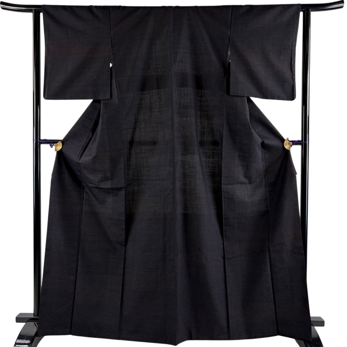美品】 紬 身丈167.5cm 裄丈62.5cm S 袷 絣 黒 正絹 秀品｜中古・古着