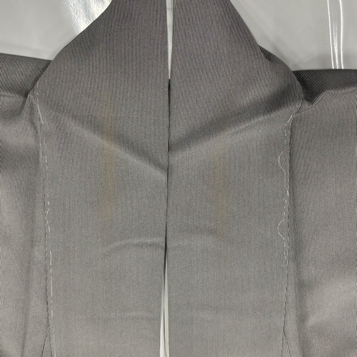 江戸小紋 身丈165.5cm 裄丈69cm L 袷 落款あり 万筋 灰色 正絹 名品