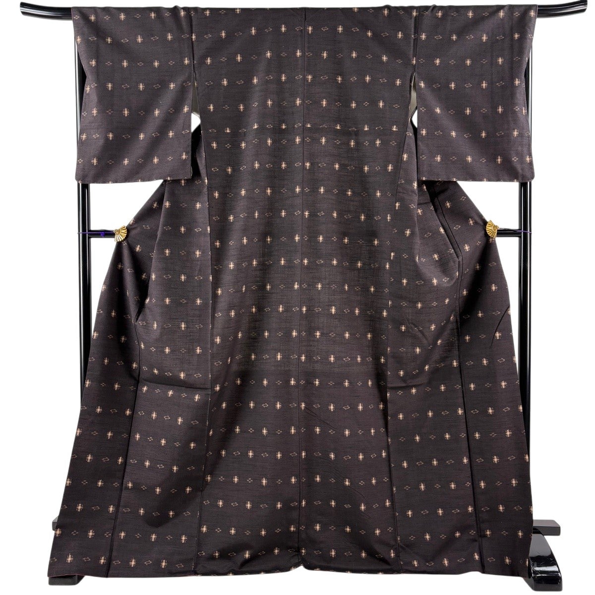 美品】 紬 身丈172.5cm 裄丈68cm L 袷 柿渋染 落款あり 茶色 正絹 秀品
