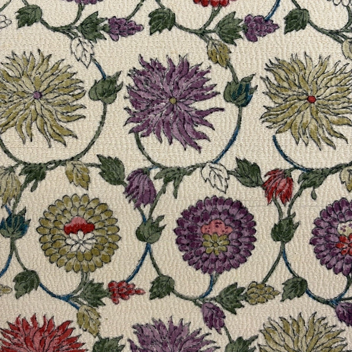 名古屋帯 優品 松葉仕立て 八寸名古屋帯 草花 花唐草 薄茶色 正絹