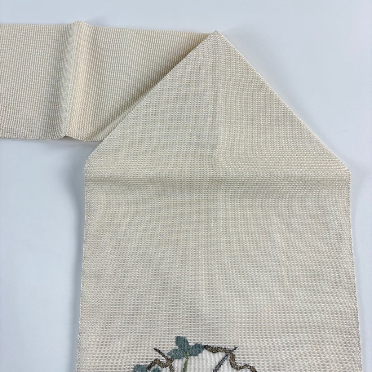 名古屋帯 秀品 夏帯 絽 雪輪 草花 金銀糸 クリーム 正絹｜中古・古着
