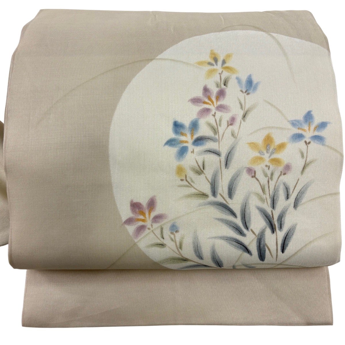 名古屋帯 秀品 夏帯 草花 金銀彩 ベージュ 正絹｜中古・古着