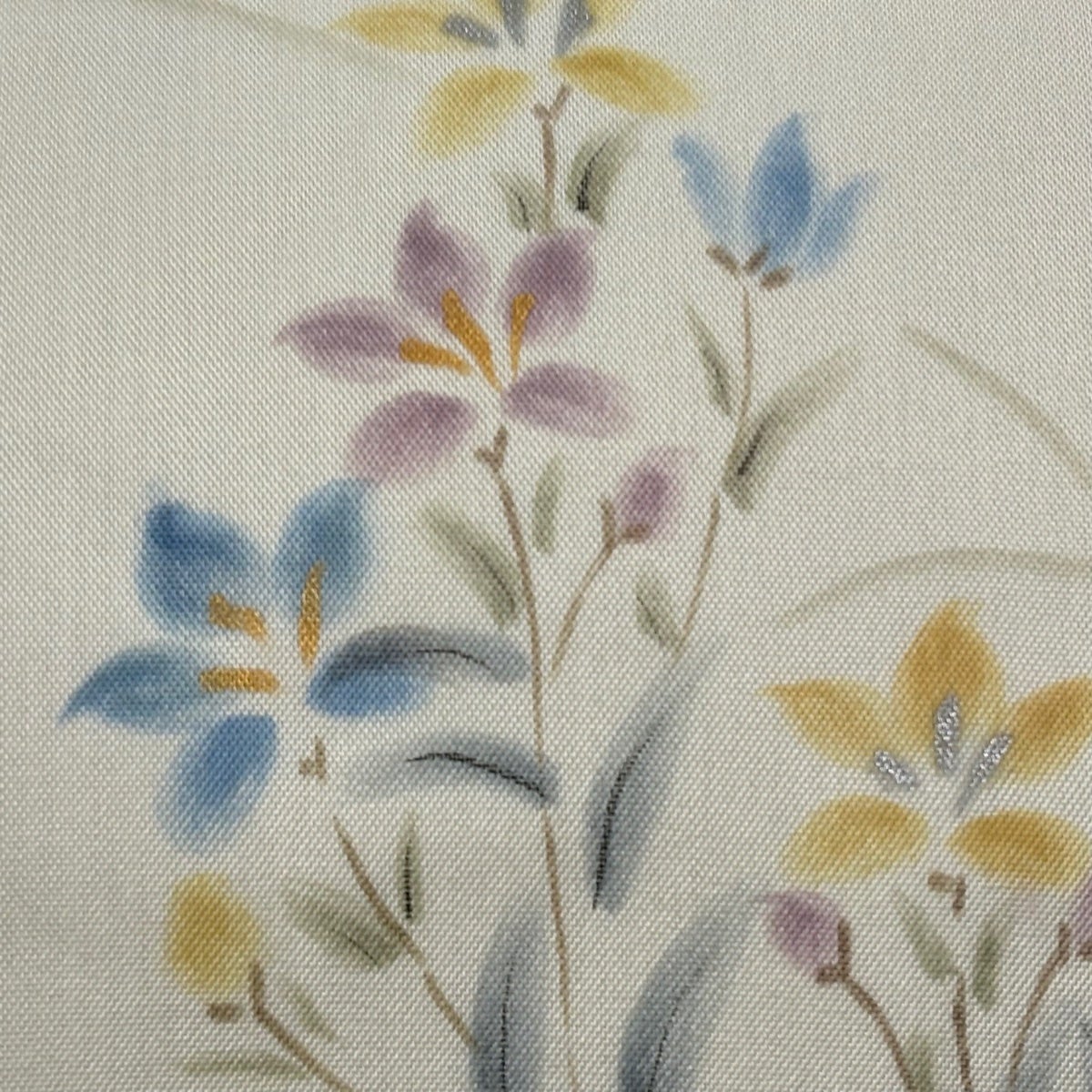 名古屋帯 秀品 夏帯 草花 金銀彩 ベージュ 正絹｜中古・古着