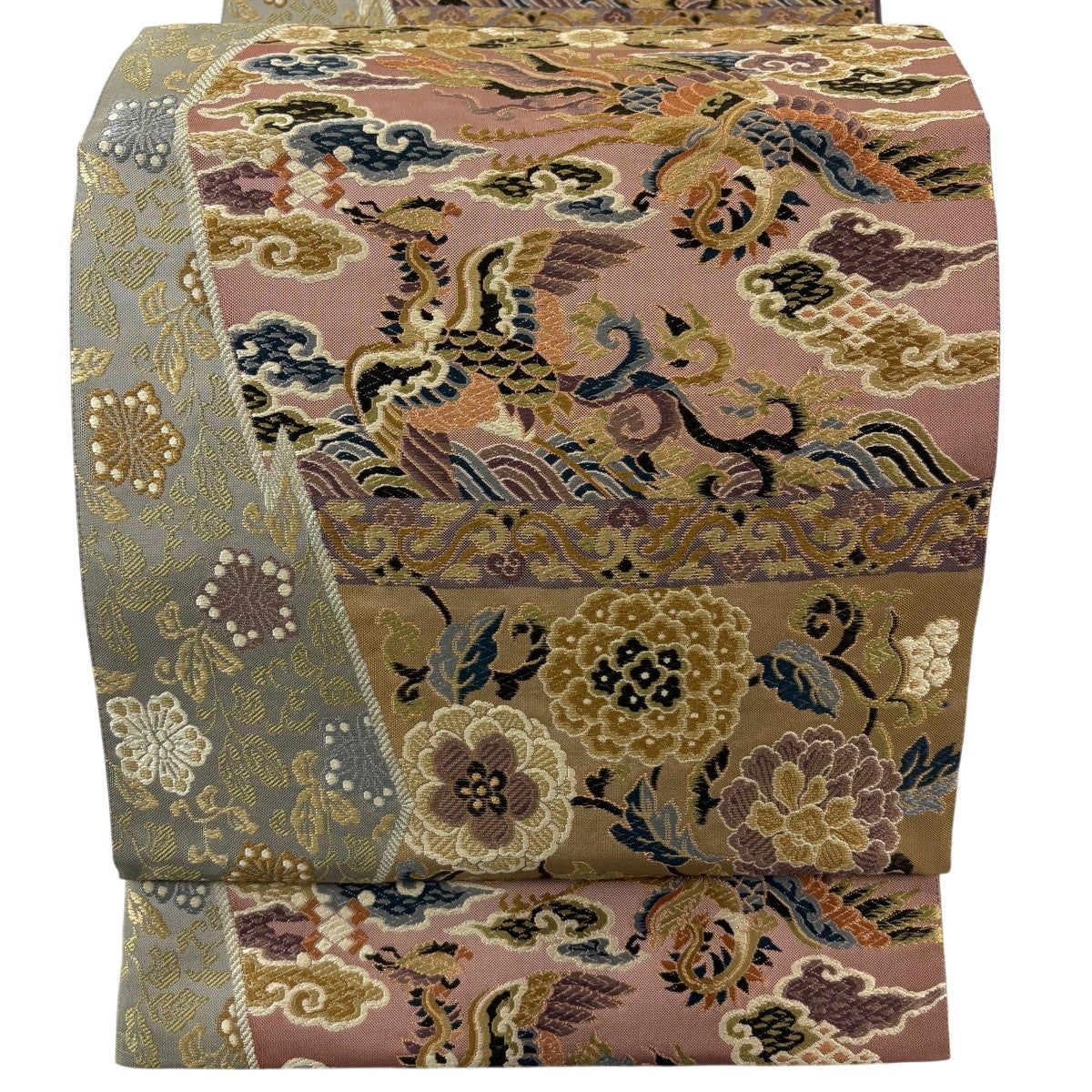 袋帯 名品 鳳凰 花唐草 金糸 唐織 赤紫 六通 正絹｜中古・古着