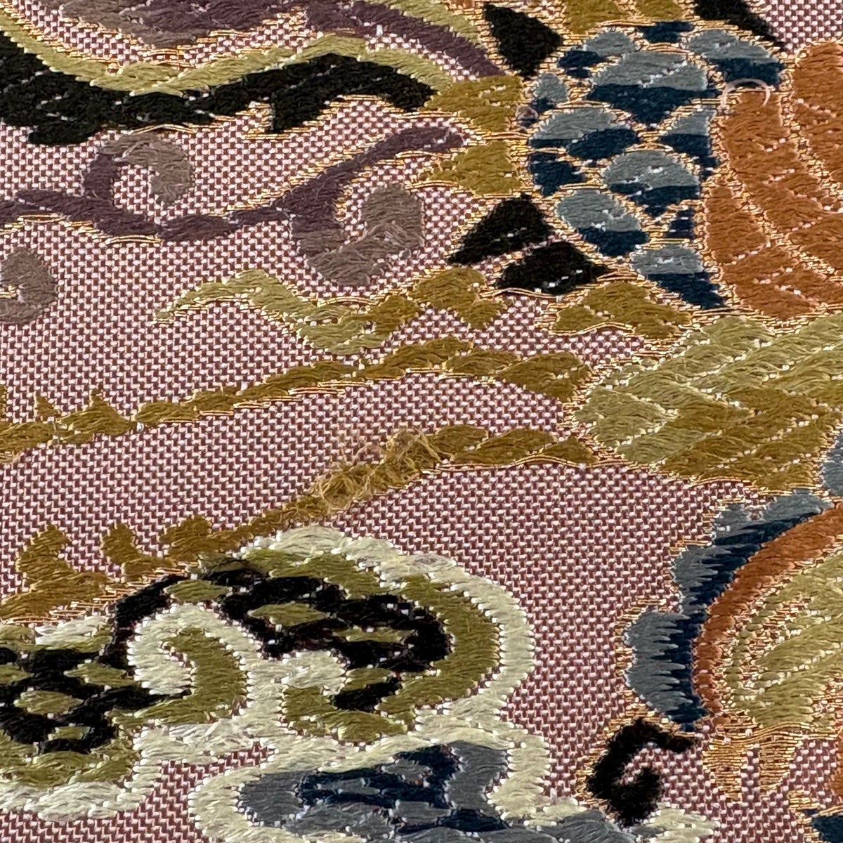 袋帯 名品 鳳凰 花唐草 金糸 唐織 赤紫 六通 正絹｜中古・古着