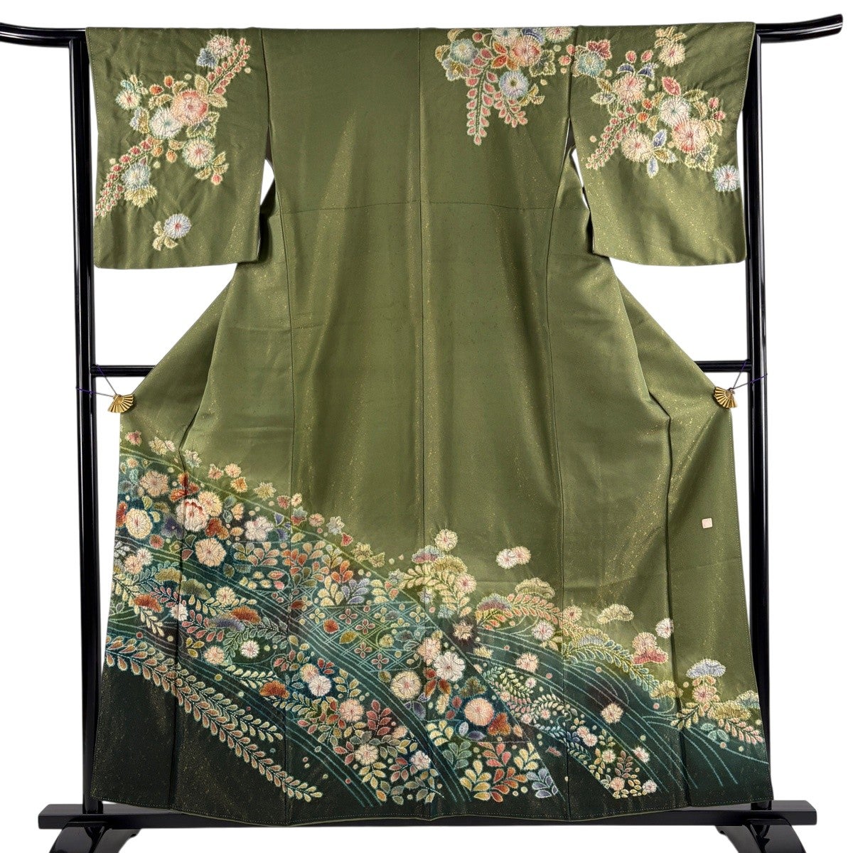 美品】 訪問着 身丈158.5cm 裄丈64cm M 袷 落款あり 辻が花 金通し