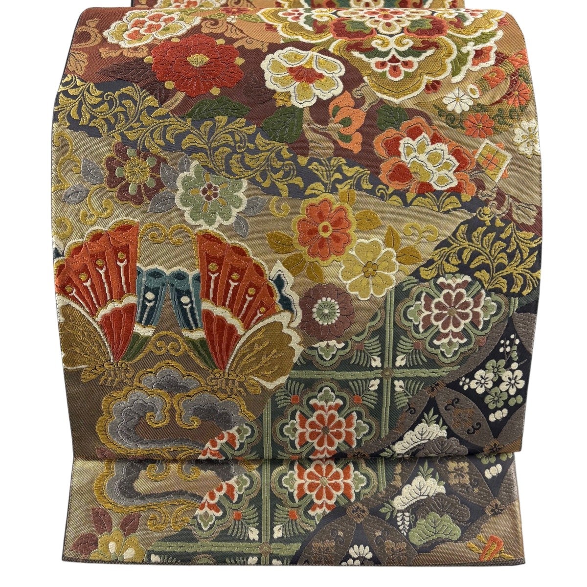 袋帯 秀品 鳳凰 草花 金糸 箔 金色 六通 正絹｜中古・古着・リサイクル