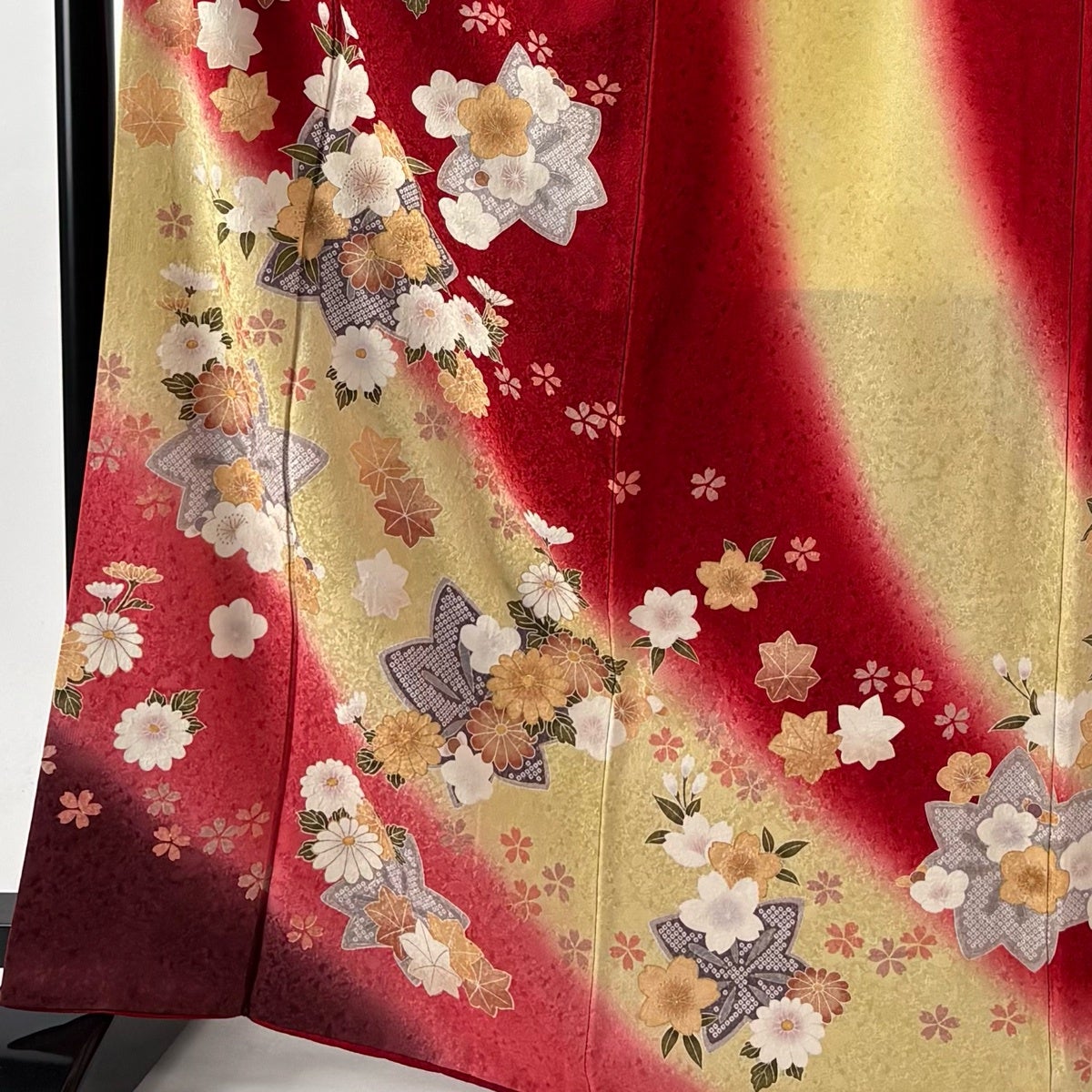 振袖 身丈167.5cm 裄丈67.5cm L 袷 袋帯フルセット 桜 菊 金彩 ぼかし