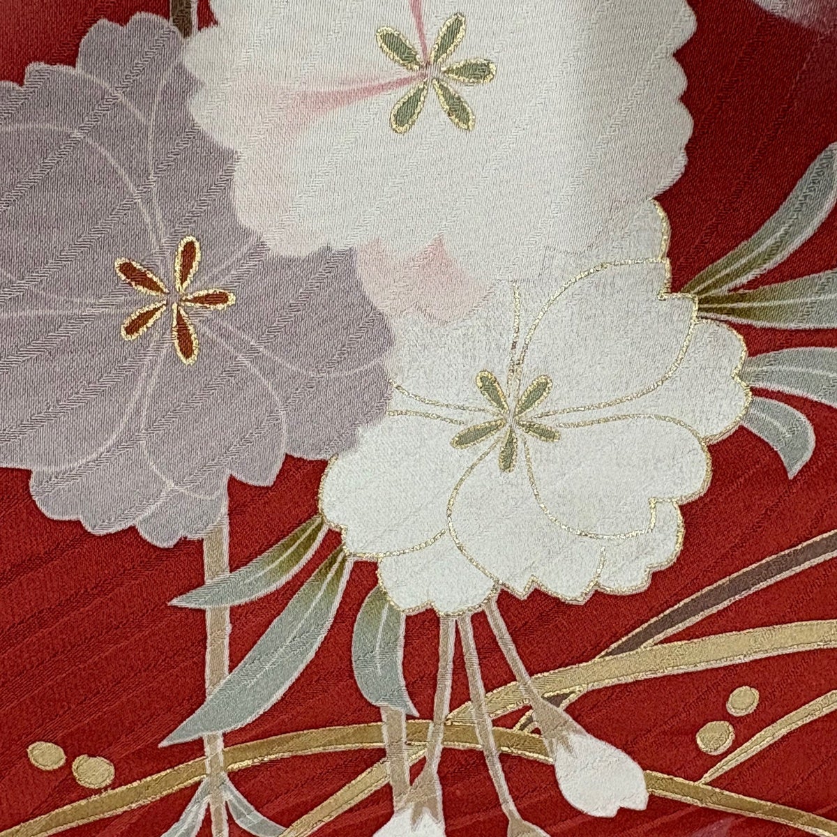 振袖 身丈167.5cm 裄丈68.5cm L 袷 蝶 桜 金糸 金彩 ピンク 正絹 秀品
