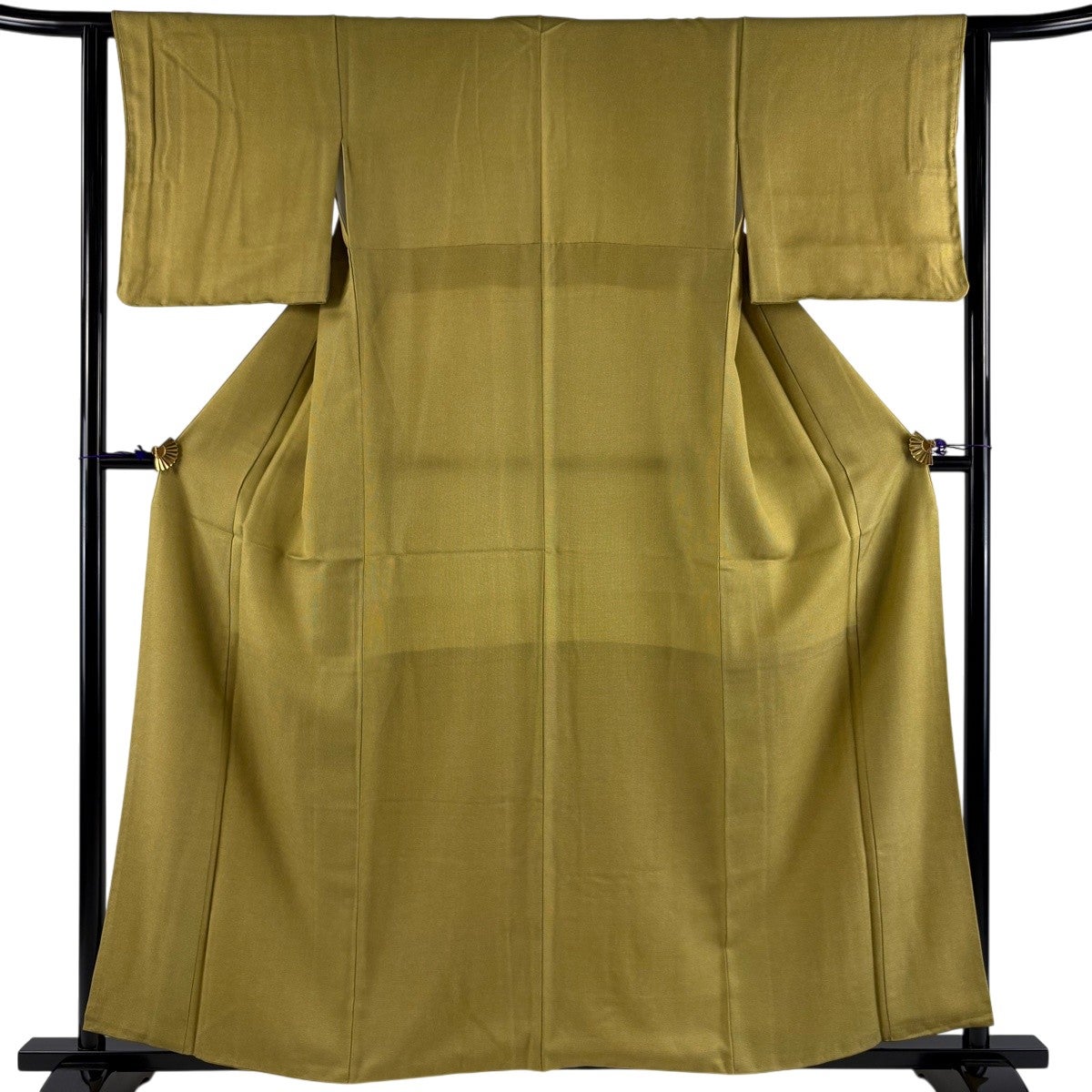 美品】 江戸小紋 身丈158cm 裄丈62cm S 袷 角通し 黄土色 正絹 秀品
