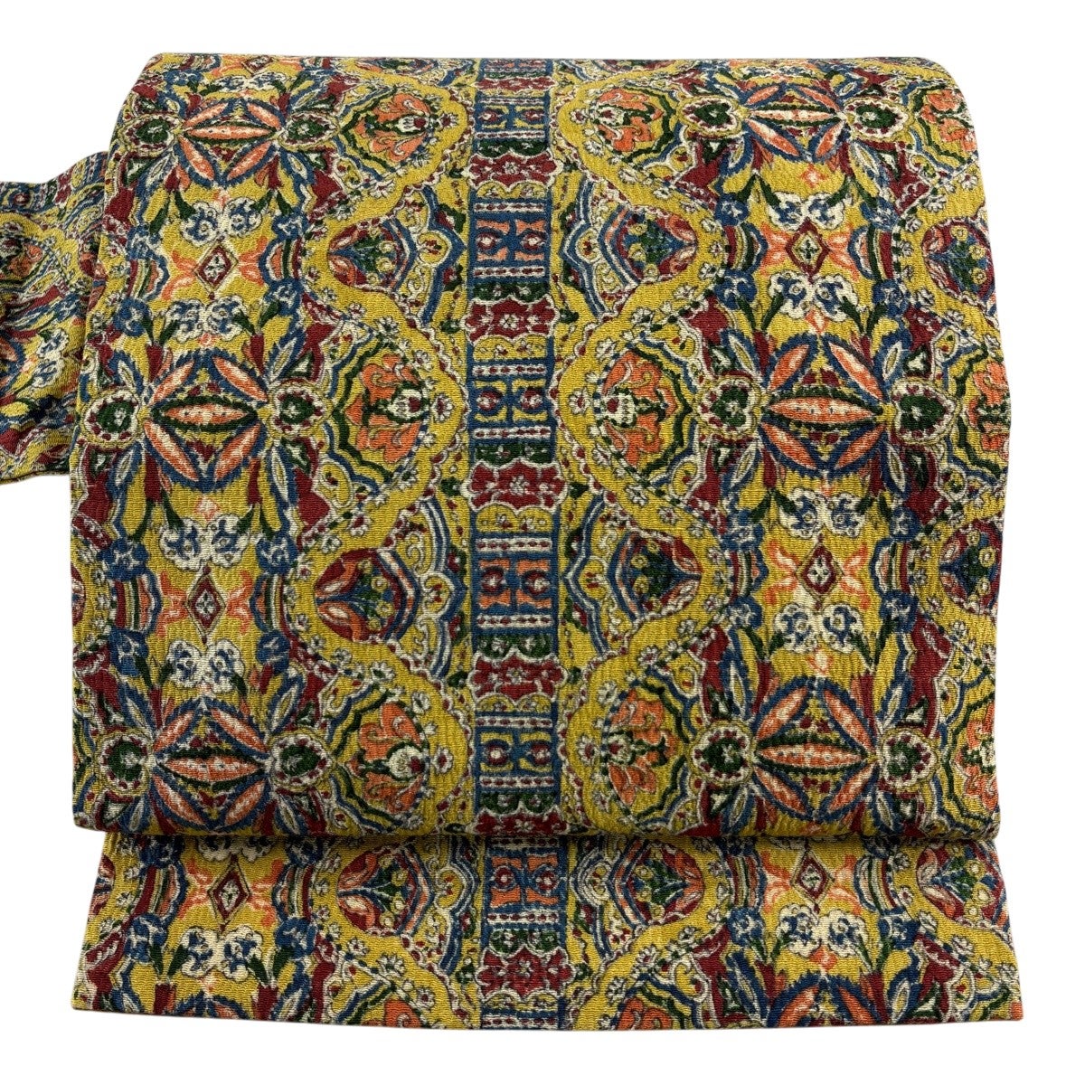 美品】 名古屋帯 秀品 花 幾何学模様 絞り 灰紫 正絹｜中古・古着