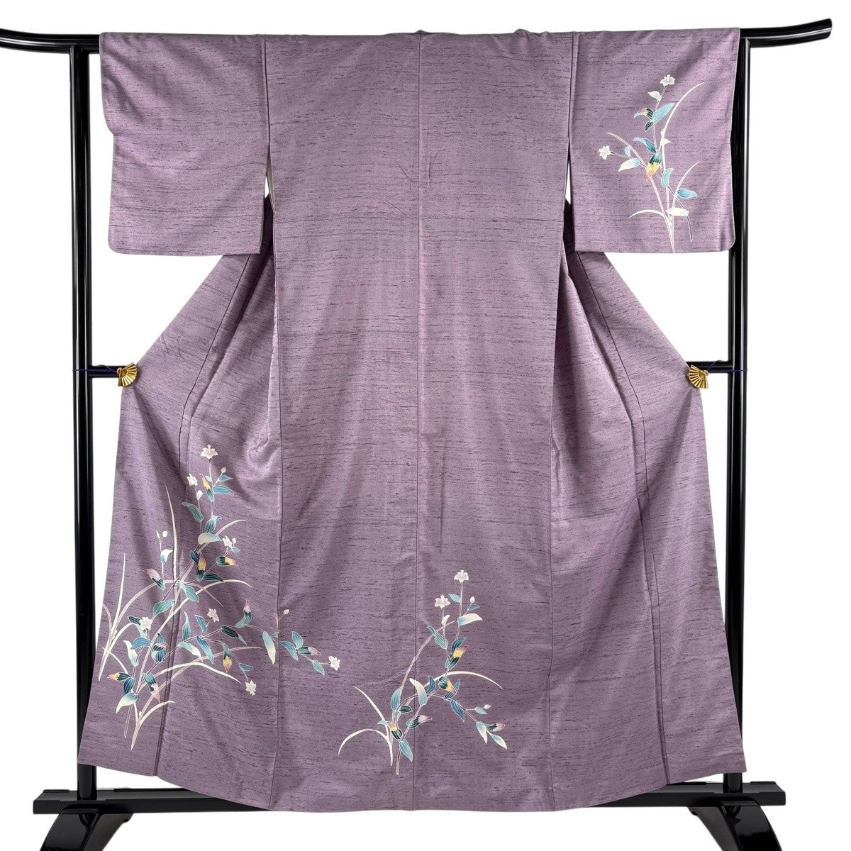 美品】 長襦袢 身丈125.5cm 裄丈68.5cm L やまと 葉と実 ぼかし 薄紫