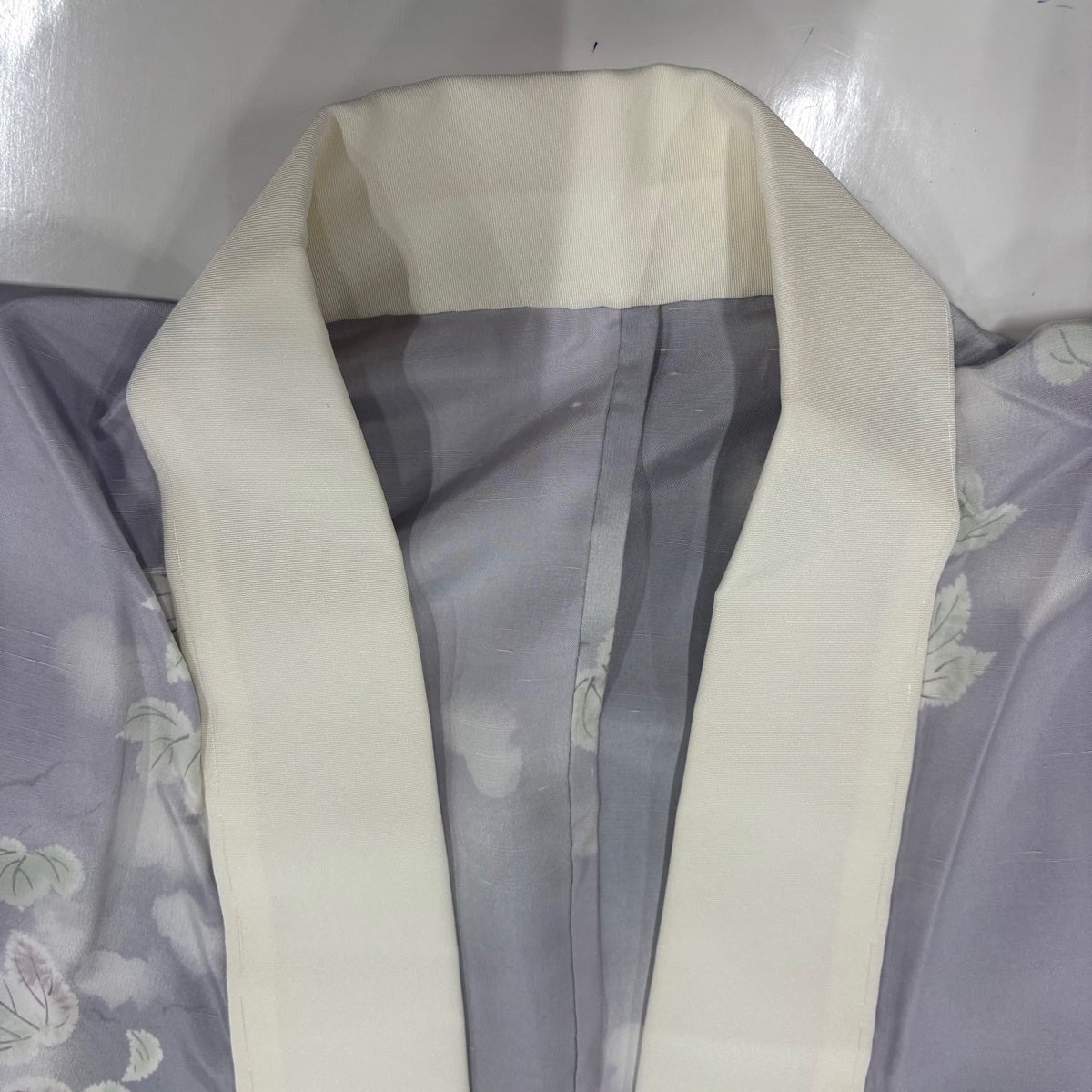 美品】 長襦袢 身丈125.5cm 裄丈68.5cm L やまと 葉と実 ぼかし 薄紫