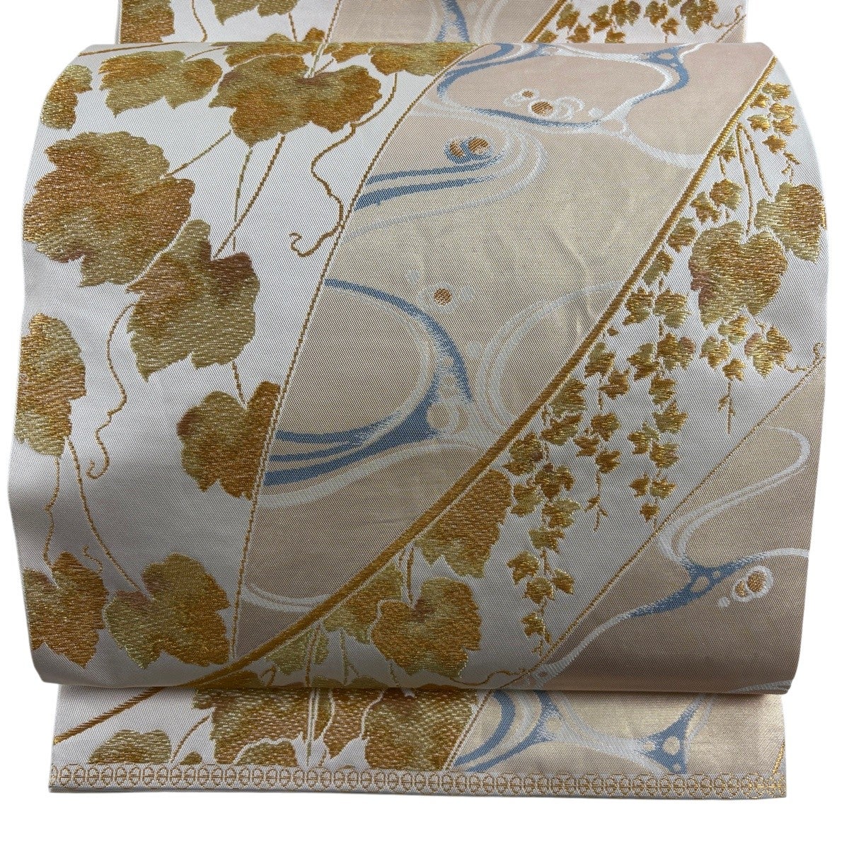 美品】 袋帯 名品 北出与三郎 落款あり 関西仕立て 本袋 松 菱 金糸 箔