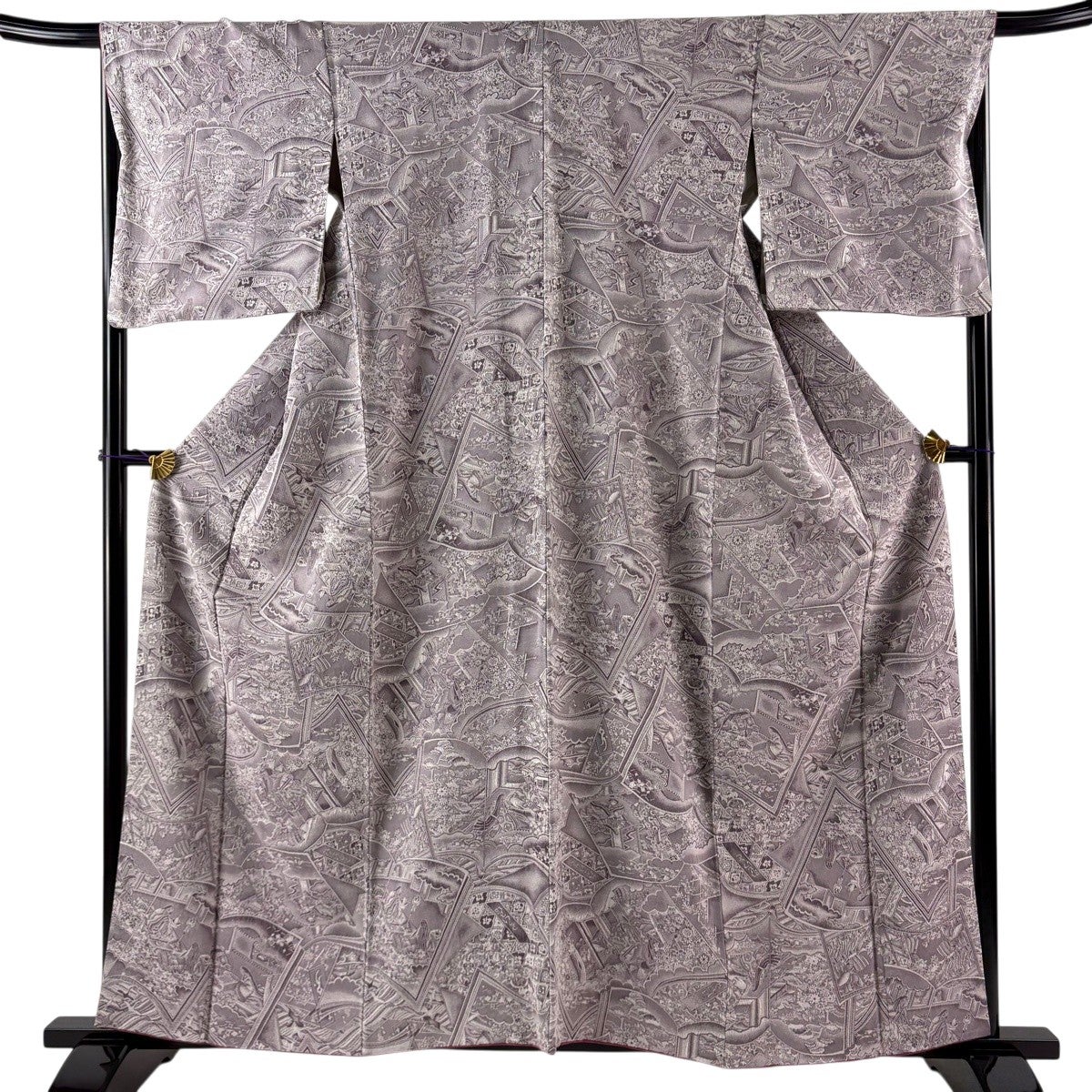 美品】 長襦袢 身丈125.5cm 裄丈68.5cm L やまと 葉と実 ぼかし 薄紫