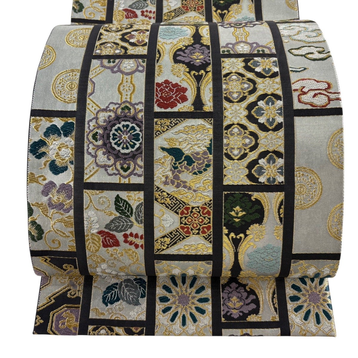 美品】 袋帯 秀品 夏帯 紗 流水 金糸 薄黄 六通 正絹｜中古・古着
