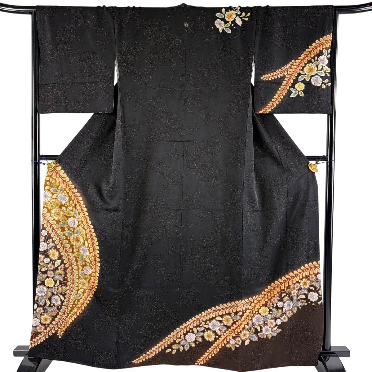 美品】 付下げ 身丈160.5cm 裄丈64cm M 袷 落款あり 辻が花 金通し