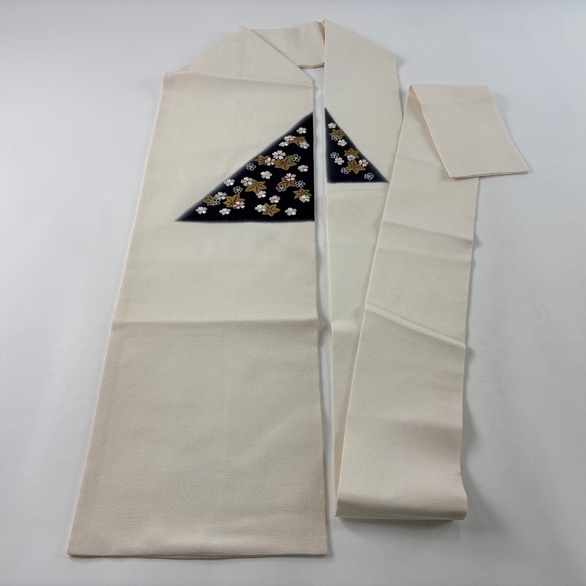 名古屋帯 秀品 桜 楓 金彩 金糸 クリーム 正絹｜中古・古着