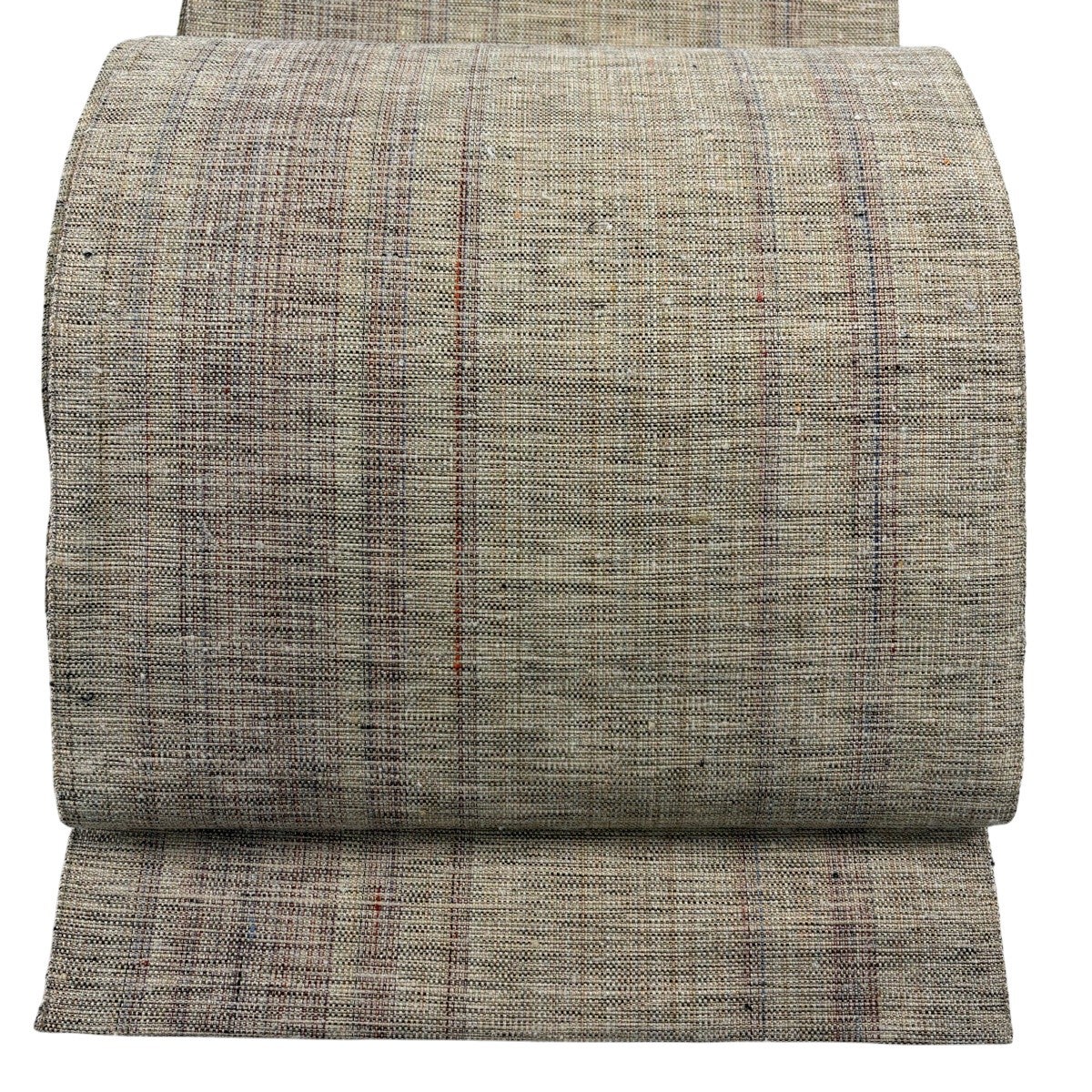 美品】 名古屋帯 名品 証紙あり 八寸名古屋帯 松葉仕立て 縞 薄茶色