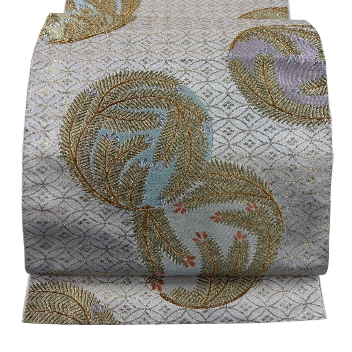 美品】 袋帯 名品 落款あり 証紙あり 本家加納 鳥 草花 金銀糸 箔 金色