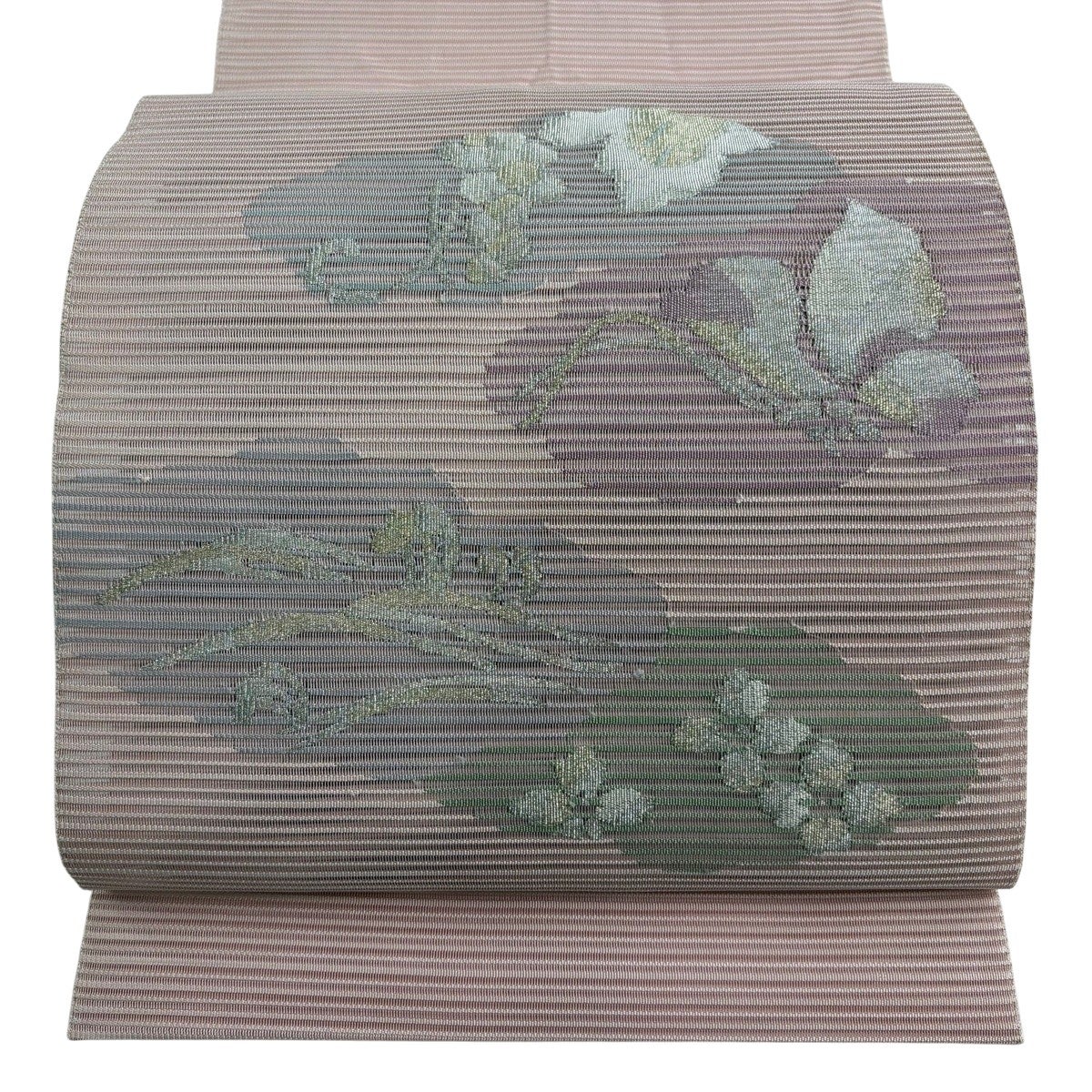 美品】 名古屋帯 秀品 夏帯 絽 松葉仕立て 八寸名古屋帯 葡萄 蝶 金