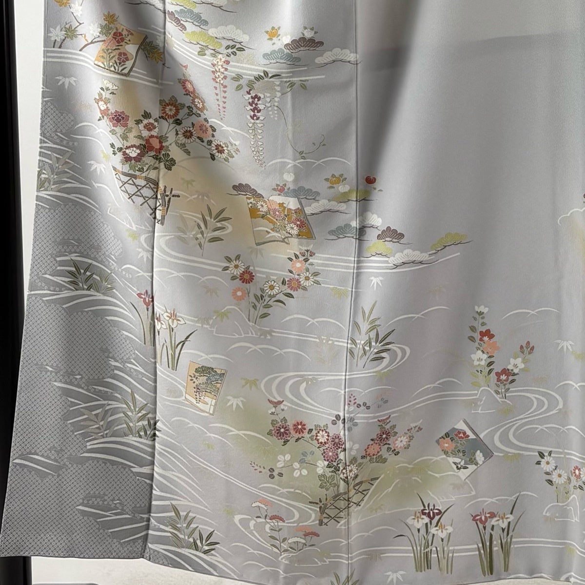 訪問着 身丈152cm 裄丈60.5cm S 袷 落款あり 松竹梅 冊子 金彩 ぼかし
