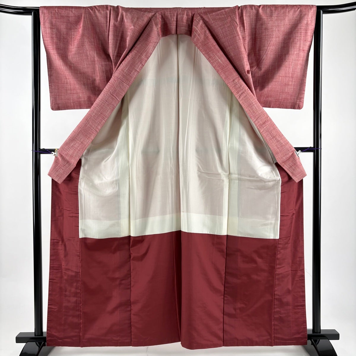 紬 身丈153cm 裄丈65cm M 袷 茜色 正絹 優品｜中古・古着・リサイクル